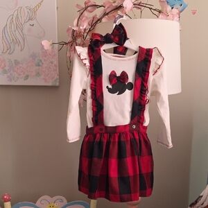 Disney White and Red Buffalo Check Jumper